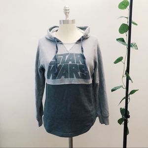 Star Wars Hooded Sweatshirt Two Toned Gray Size S